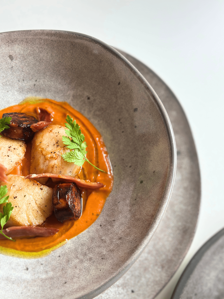 chef prive annecy noix saint jacques chorizo fauve chef prive annecy noix saint jacques chorizo fauve